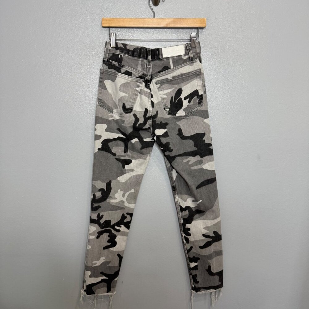 RE/DONE originals gray camo high rise ankle jeans size 25 - Picture 4 of 7